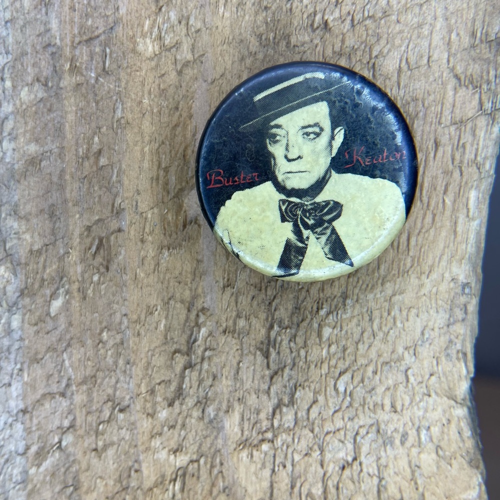 Buster Keaton Pin Movie Memorabilia - Vintage - Made in Canada - 70’s